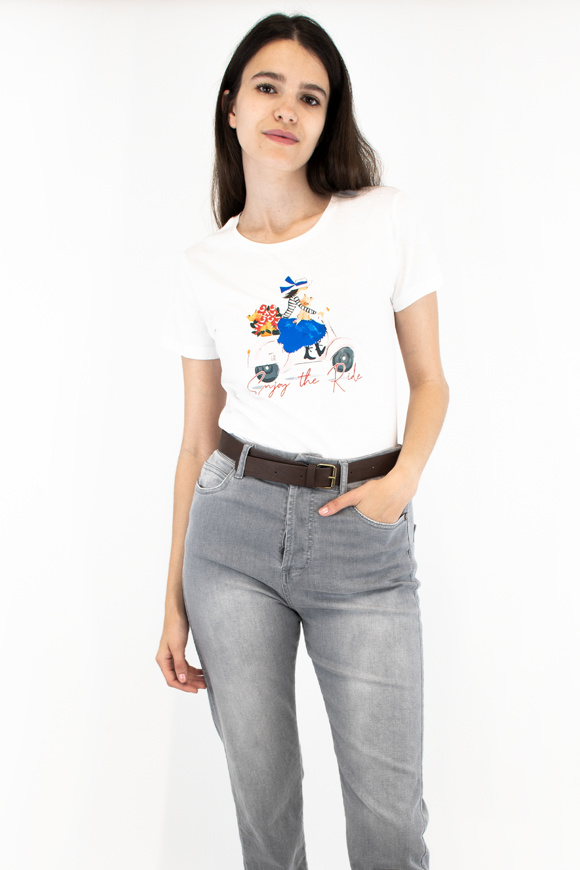 Please Jeans PLEASE T-SHIRT - T76 328 - WHITE