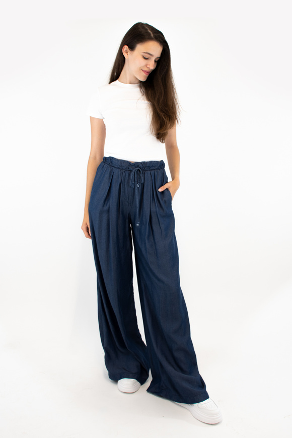 Picture of PLEASE TROUSERS PALAZZO - P2S C10 - BLU DENIM