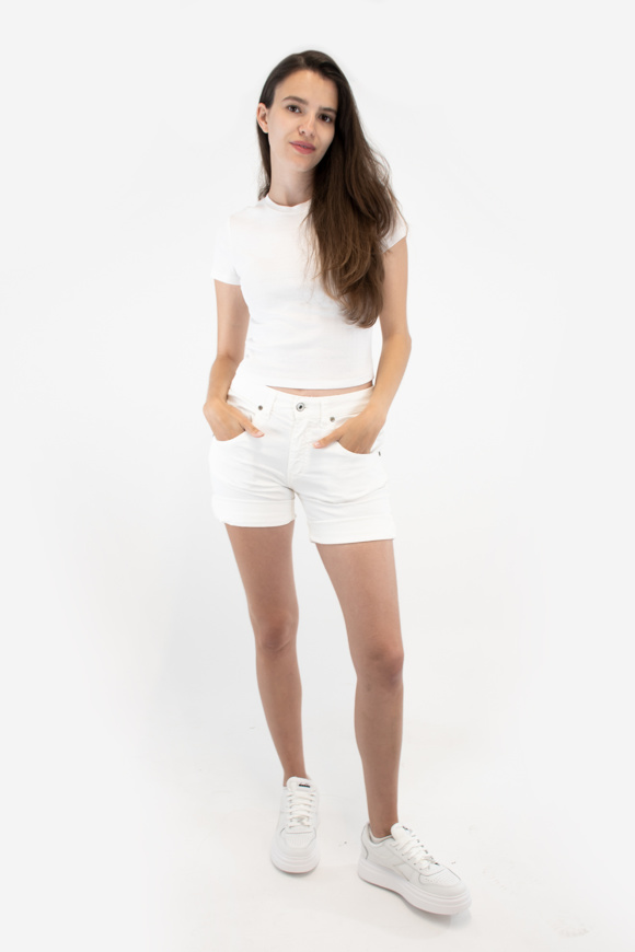 Please Jeans PLEASE SHORTS - D0G N3N - BIANCO LANA