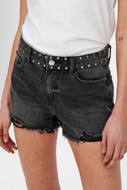 Picture of ONLPACY HW STUDDED DENIM SHORTS - 152 006 BLACK DENIM